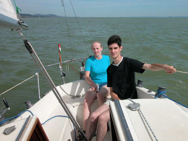 Claire and Steve sailing