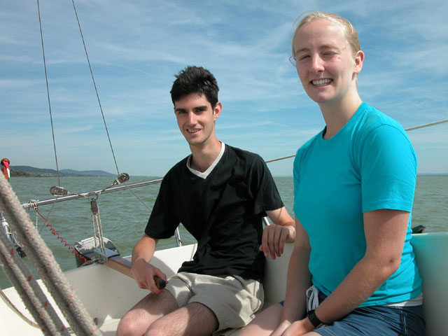 Clair and Steve sailing